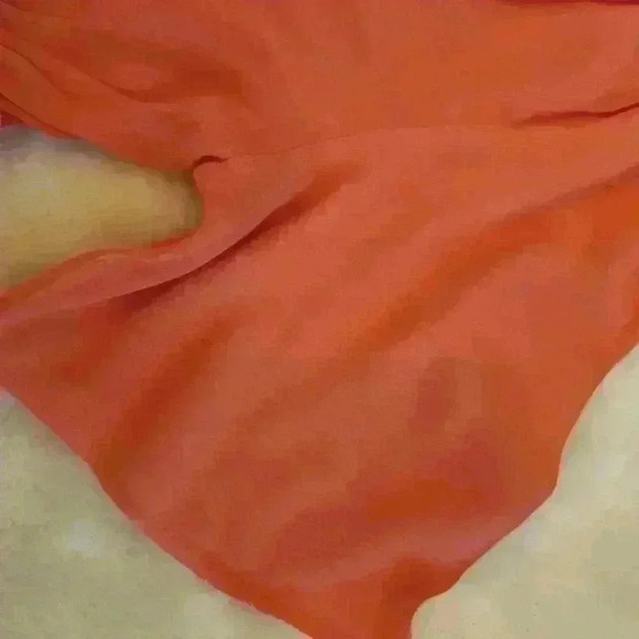 Alya Bright Peach Coral Sleeved Button Down Top Blouse XLarge - Picture 4 of 6